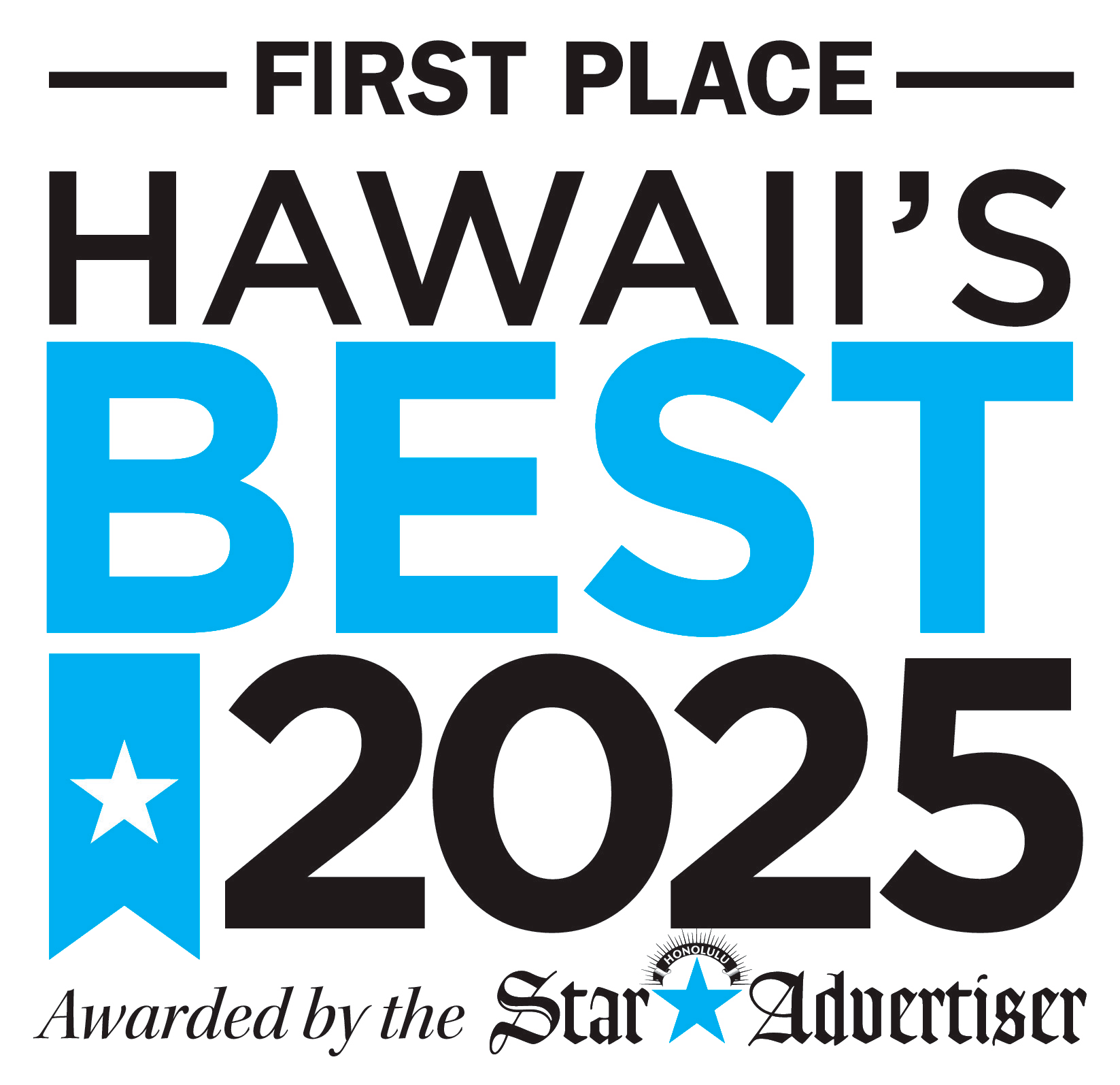 First Place Hawaii's Best 2025 People's Choice Award badge.